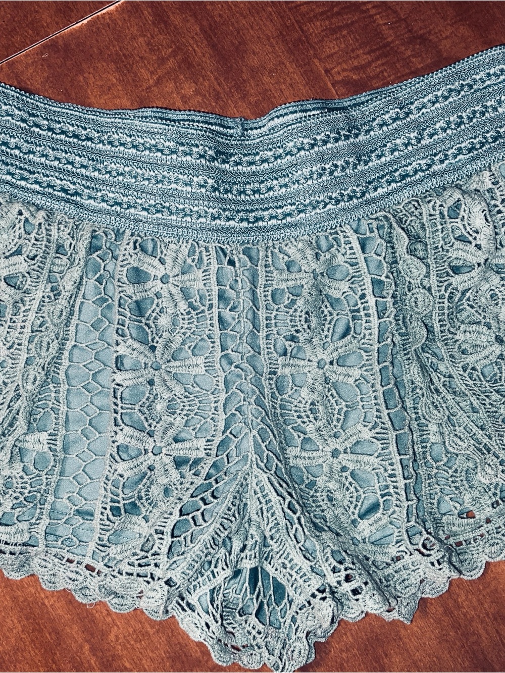 Lace Crochet Women’s Skort in Light Teal